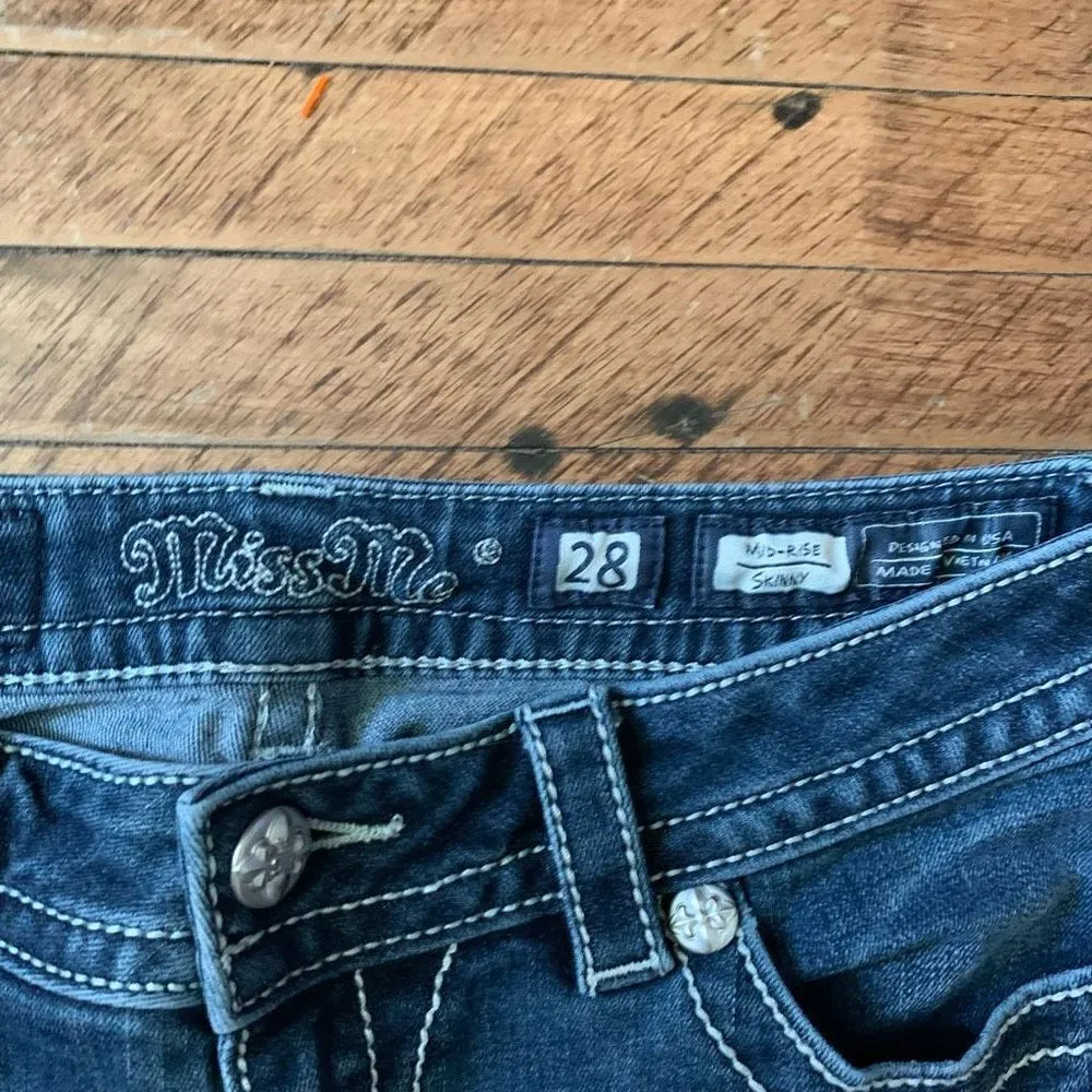 Miss Me western embroidered 28 festival cowboycore skinny jeans - Image 3