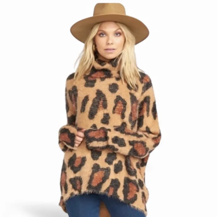Show Me Your MuMu Women’s Fatima Turtleneck Sweater Cheetah Fever Knit Size XS - Image 16