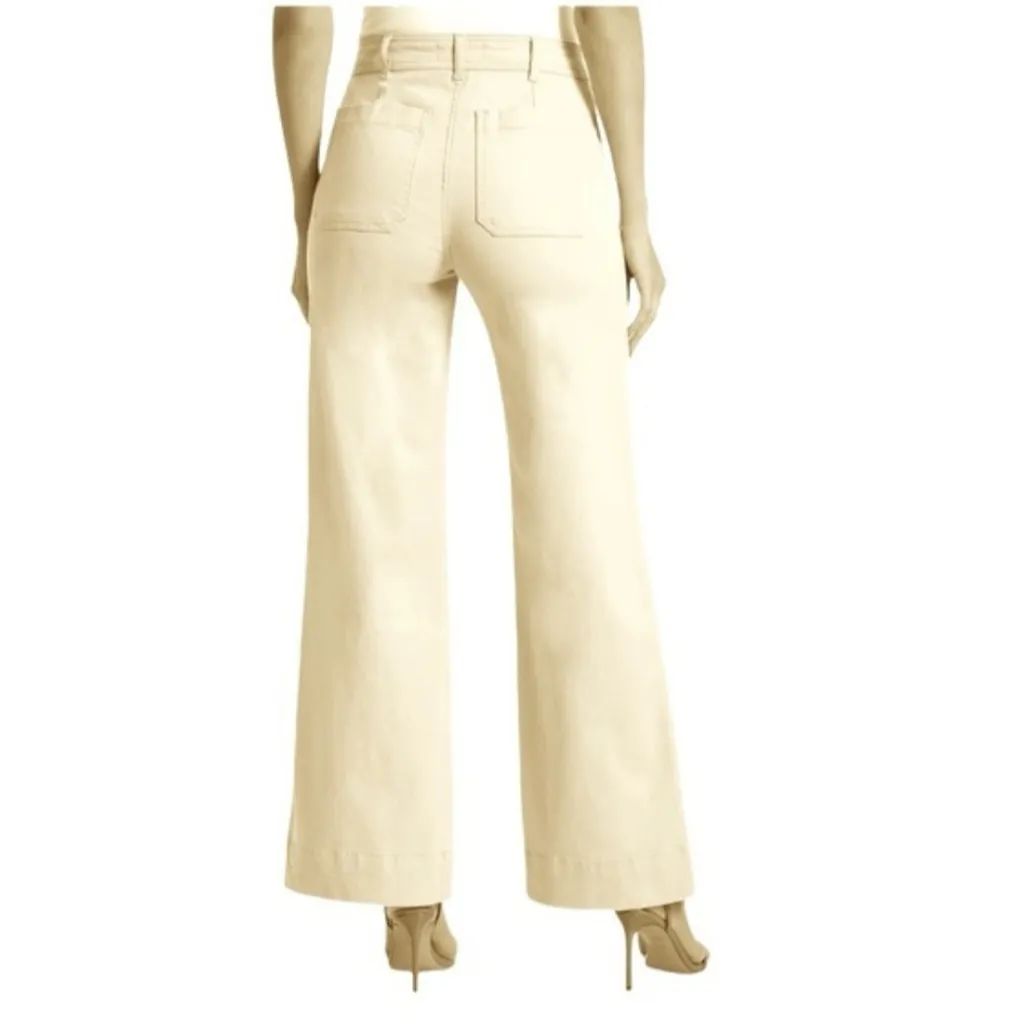 Bagatelle High Waist Wide Leg Pants | Size 6 | Color: Ecru - Image 2