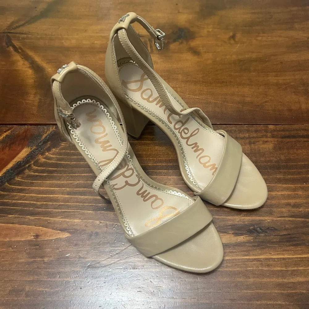 Yaro Block Heel Sandal Office Simple Open Toe 6.5 Nude Neutral - Image 2