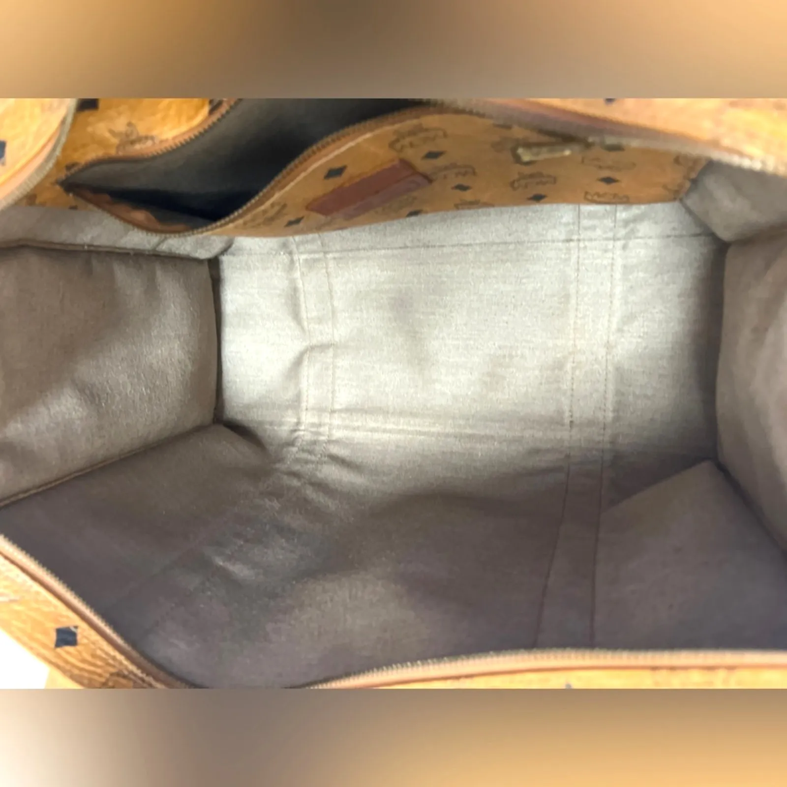 Vintage MCM Cognac Visetos Tote Bag Made in Germany Coated Canvas Shopper - Image 11