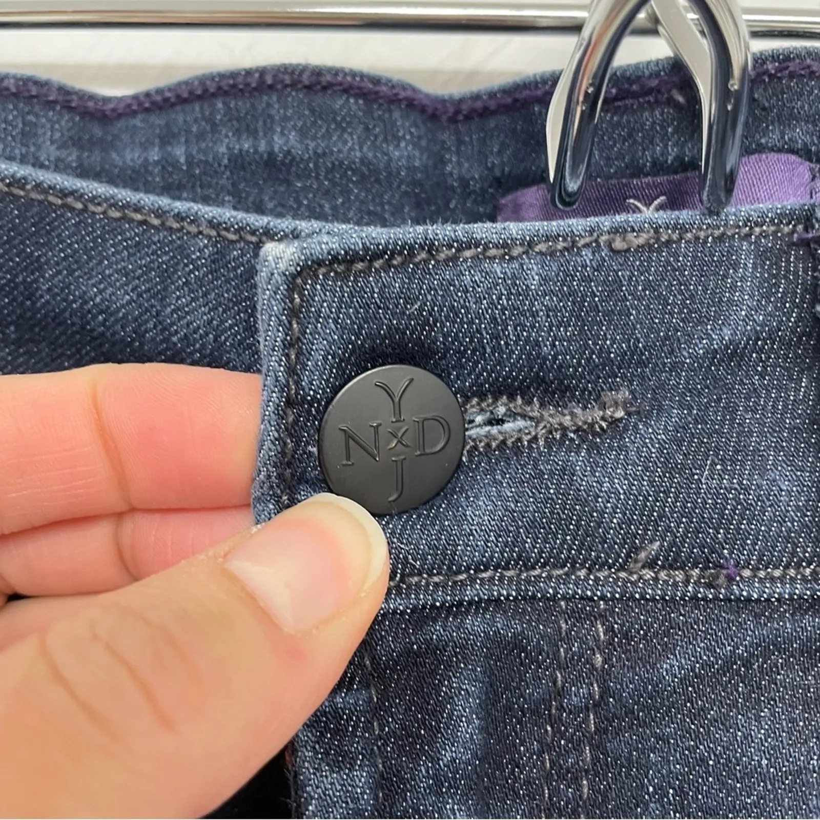 NYDJ Dark Wash High Rise Skinny Jeans Ankle Fit Womens 2 Blue Denim Stretch - Image 6