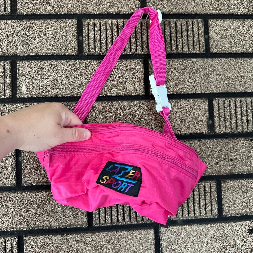 Lazer Sport Vintage Neon Pink Fanny Pack adjustable - Image 3