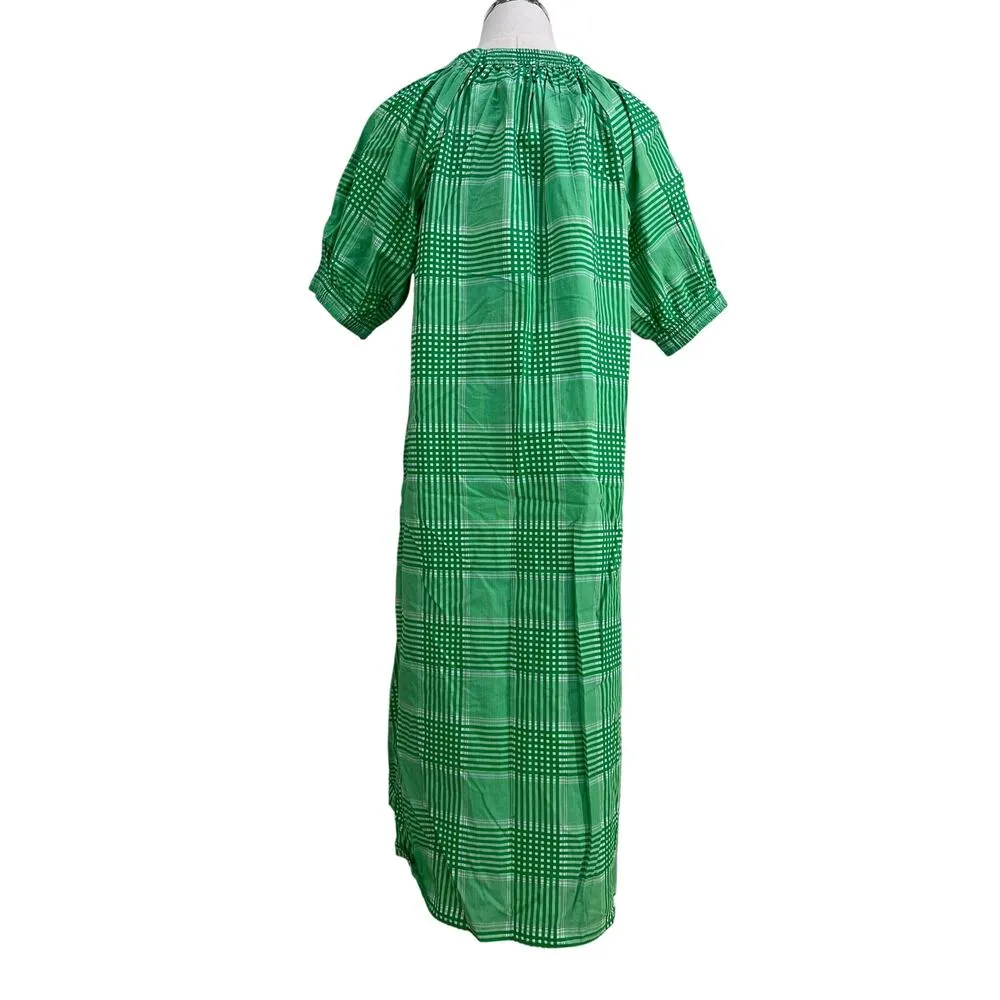 Never A Wallflower Marakesh Midi Dress Kelly Green Plaid Size XS - Image 6