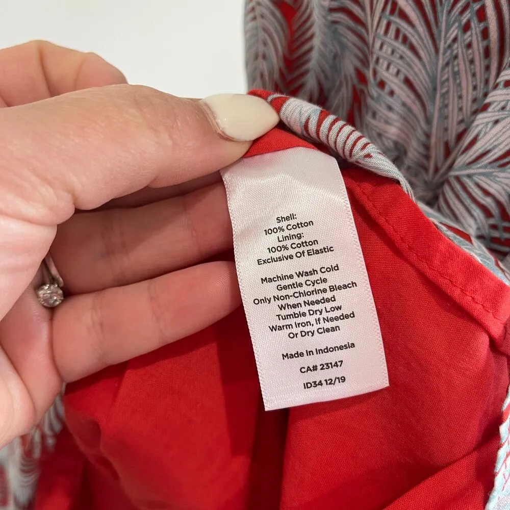 Talbots Red Summer Oasis Plam Voile Fit & Flare Dress Size 12 - Image 6