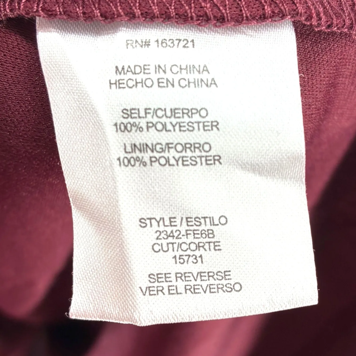 City Studio Wine Red V Neck Dress M Flutter Sleeve Lace Trim Fit & Flare Size M - Image 3