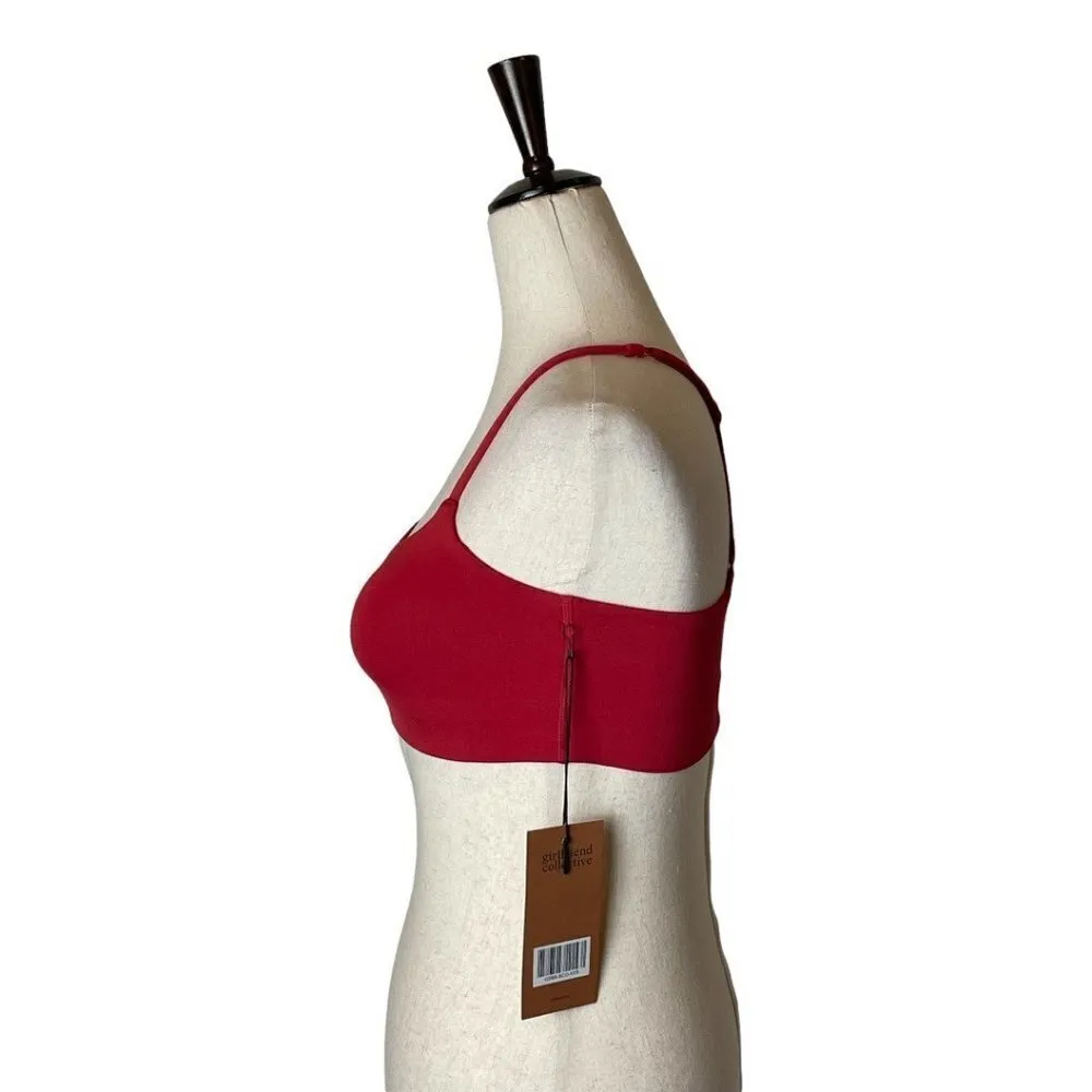 Girlfriend Collective Red Juliet Strappy Criss‎ Cross Back Sports Bra XXS - Image 4