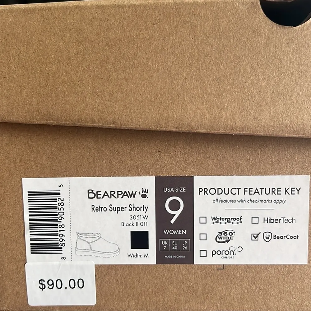 BearPaw Retro Super Shorty Platform Leather Ankle Boots, NWT, Size 9 - Image 9