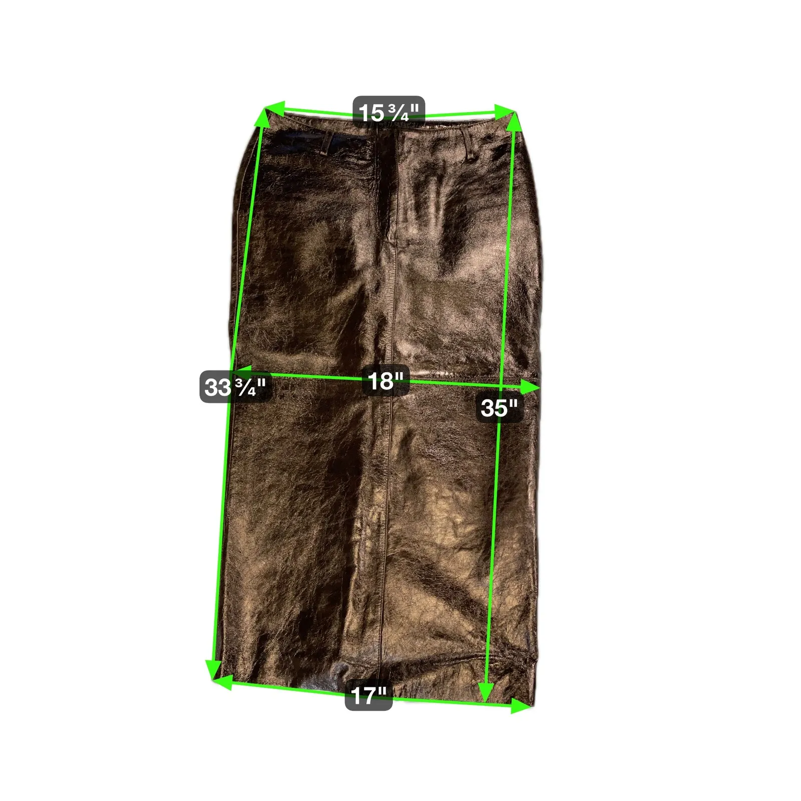 H&M Studio A W 2023 Metallic Faux Leather Maxi Skirt Size 6 - Image 2