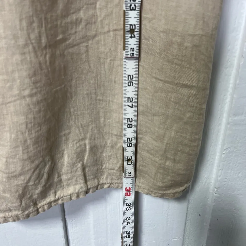 Flax Linen Scoop Neck lagenlook asymmetrical tunic style relaxed fit top  large - Image 5