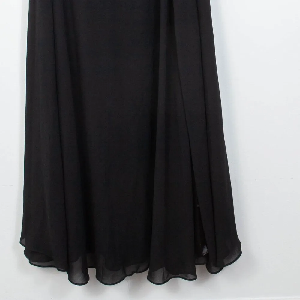 Lulus Womens Romantically Speaking Black Cowl Lace Up Maxi Dress Size M Flowy - Image 6