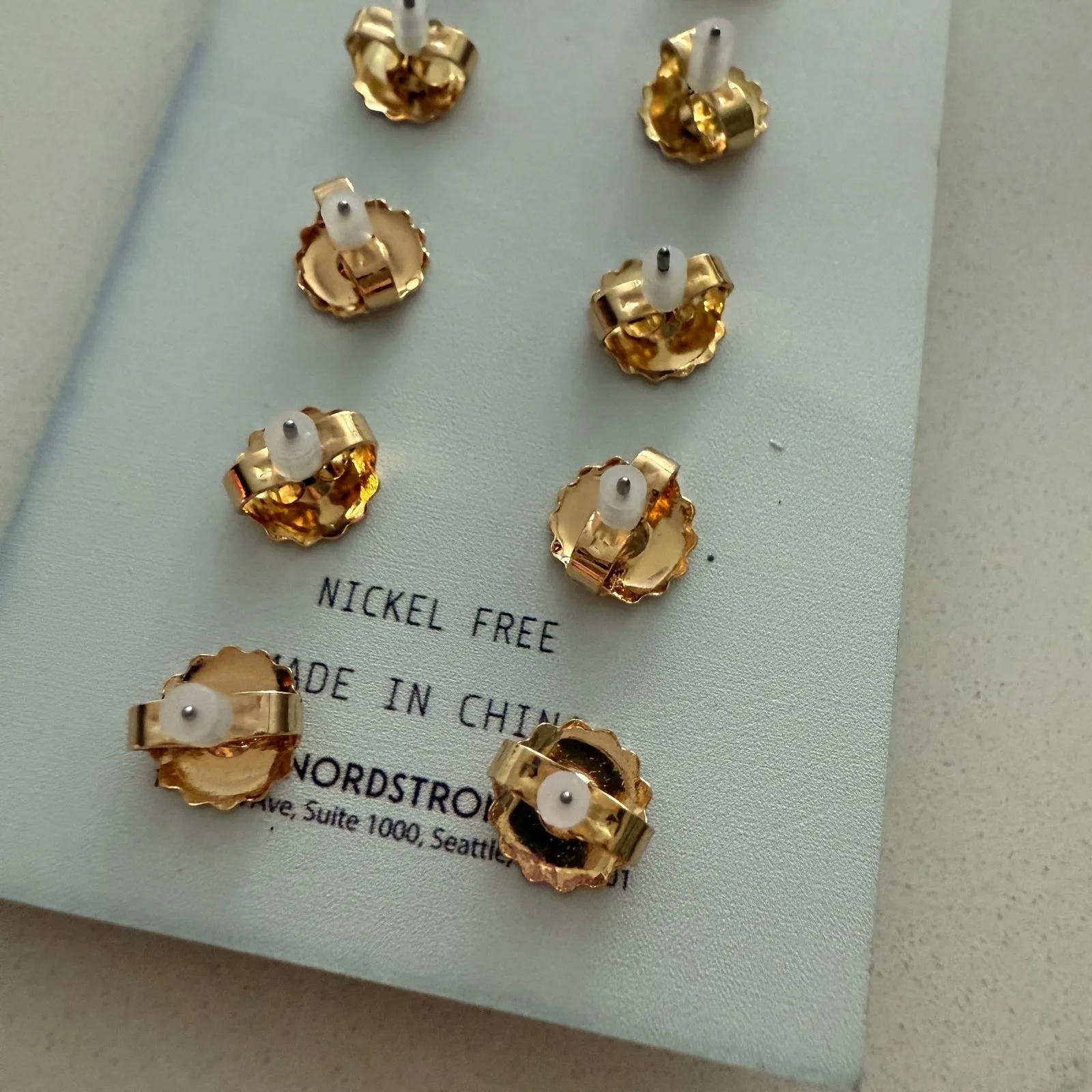 Leith Gold Heart Stud 5Pair Earring Set Love Lock Key Pink Red Valentine Jewelry - Image 7