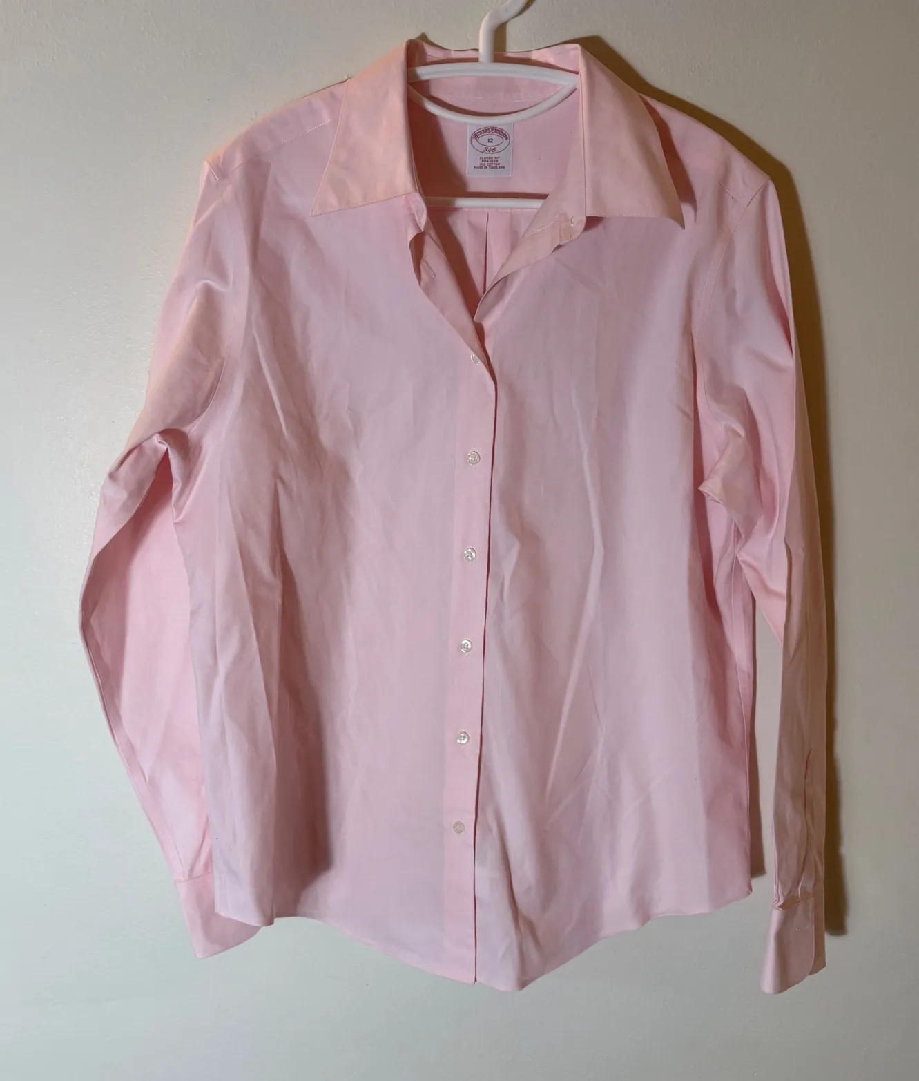 Brooks Brothers Pink Classic Fit Non Iron Cotton Button Down Shirt Size 12 - Image 1