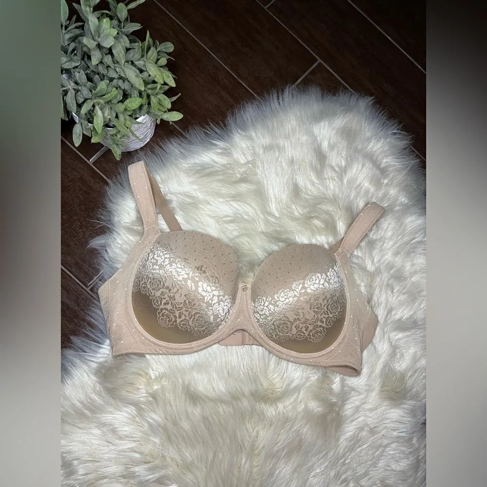 Soma Stunning Support full coverage No Show Minimizer underwire beige Bra 42DD - Image 2