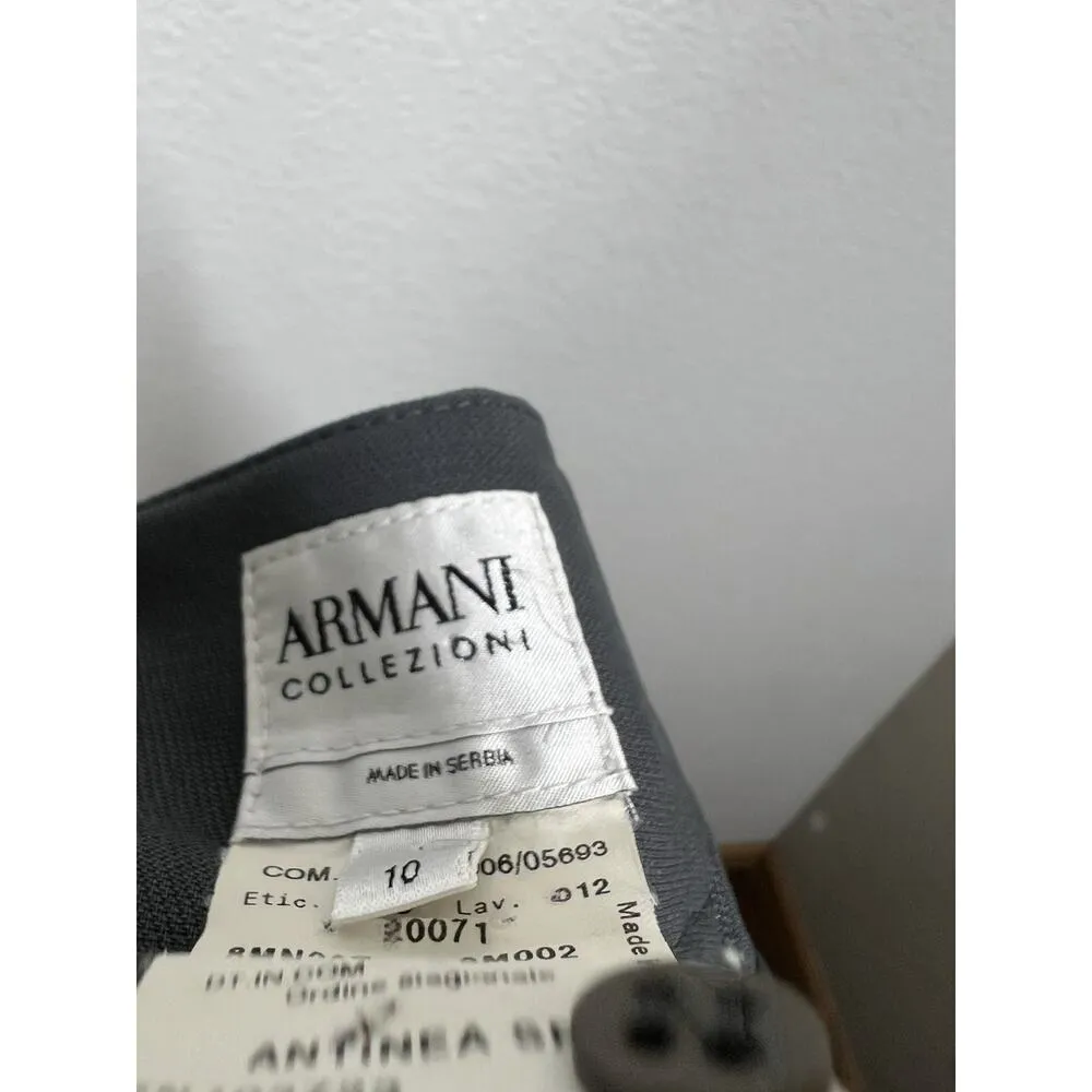 Armani Collezioni Gray Wool Blend Pencil Skirt Size 10 - Image 4