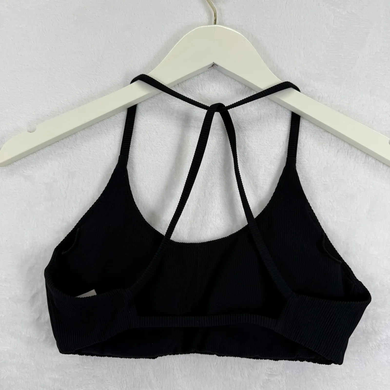 Zyia Active Black Ribbed Sports Bra Crop Top Activewear Size XS - Image 2