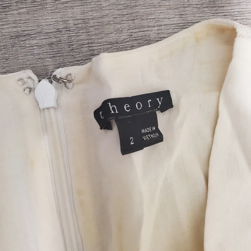 Theory White Linen Sleeveless Dress Size 2 - Image 4