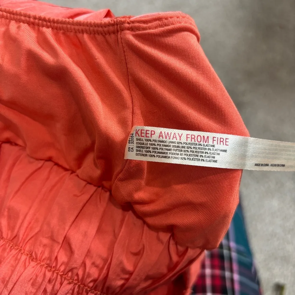 FP Movement Women's Way Home Skort Coral Orange Smocked Pull On Large - Image 10