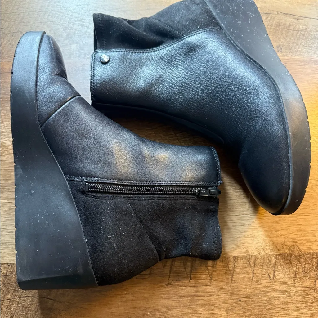 Vionic Women's Skylar Wedged Ankle Boots Black Size 7 - Image 3