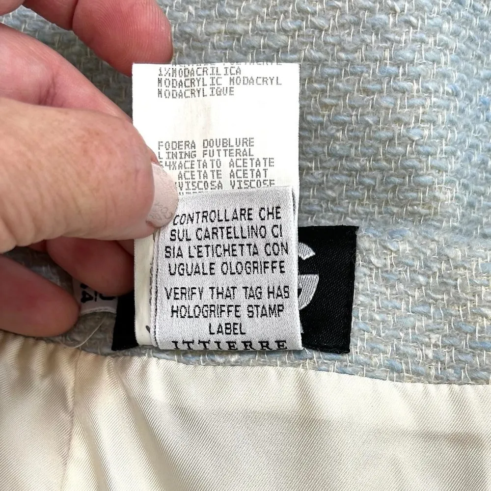 D&G Dolce Gabbana Ittierre Spa Mini Skirt Textured Viscose in Blue US Size 4 - Image 7