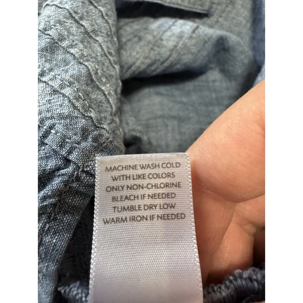 J.‎ Jill Shirt Women Large Blue Chambray Tunic Long Sleeve Button - Image 10