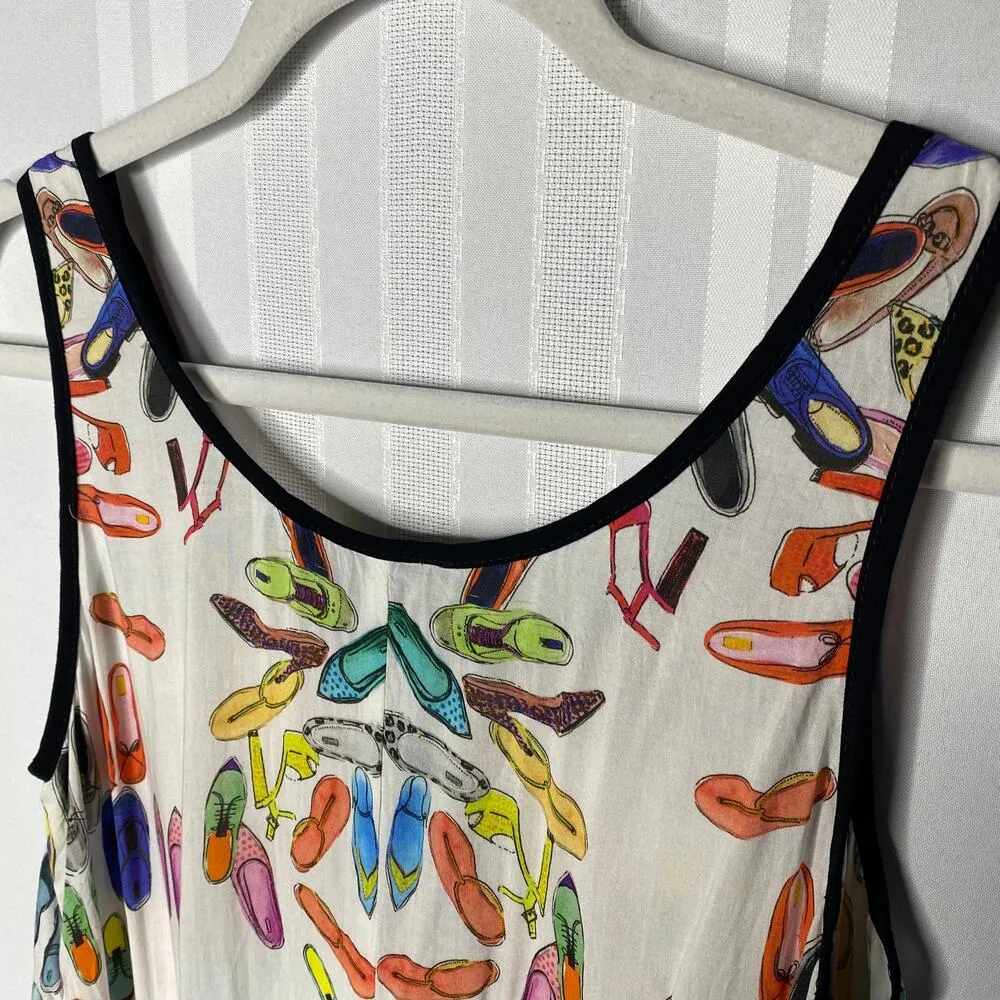 Karen Kane Shoe Novelty Handkerchief Scoop Neck Sleeveless Tank Top XS White - Image 8