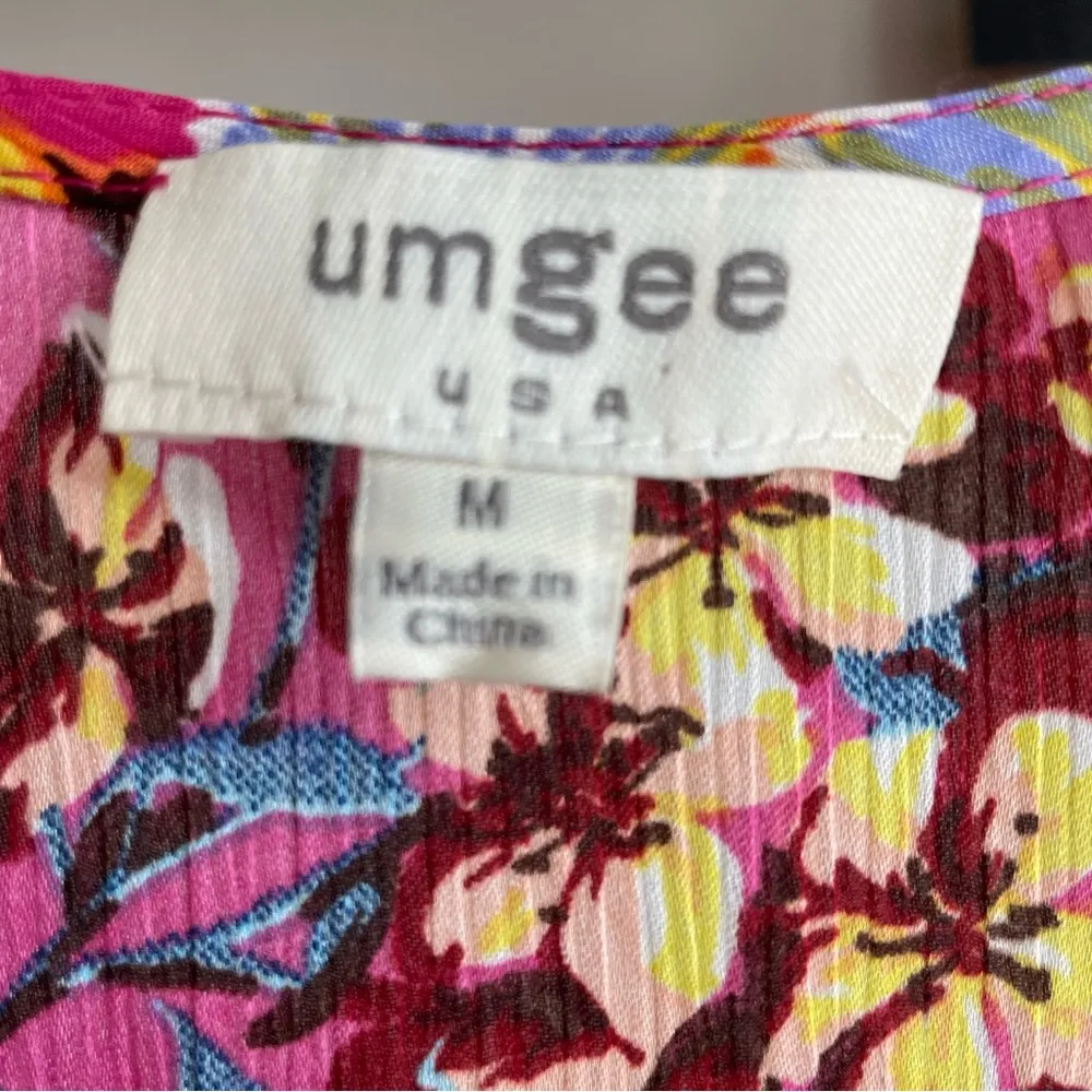 Umgee Floral Faux-Wrap Bell Sleeve Women's Gauze Medium Top - Image 2