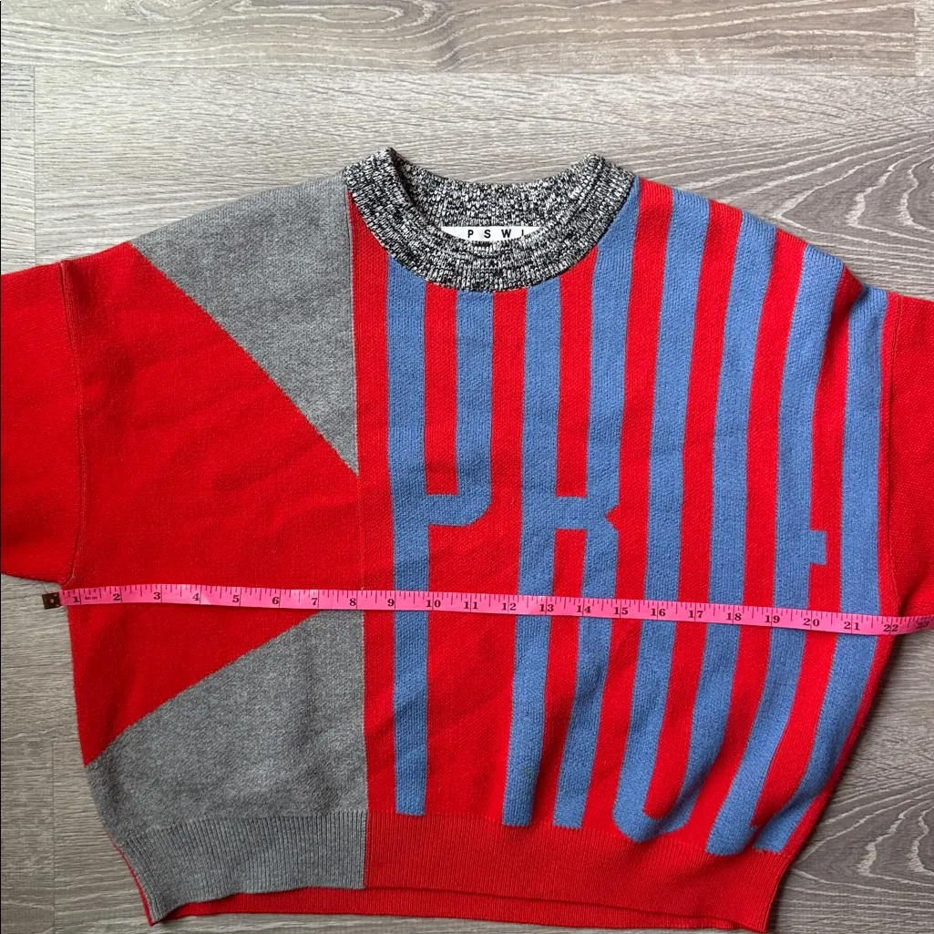 Proenza Schouler White Label Cropped Logo Jacquard Sweater Small - Image 13