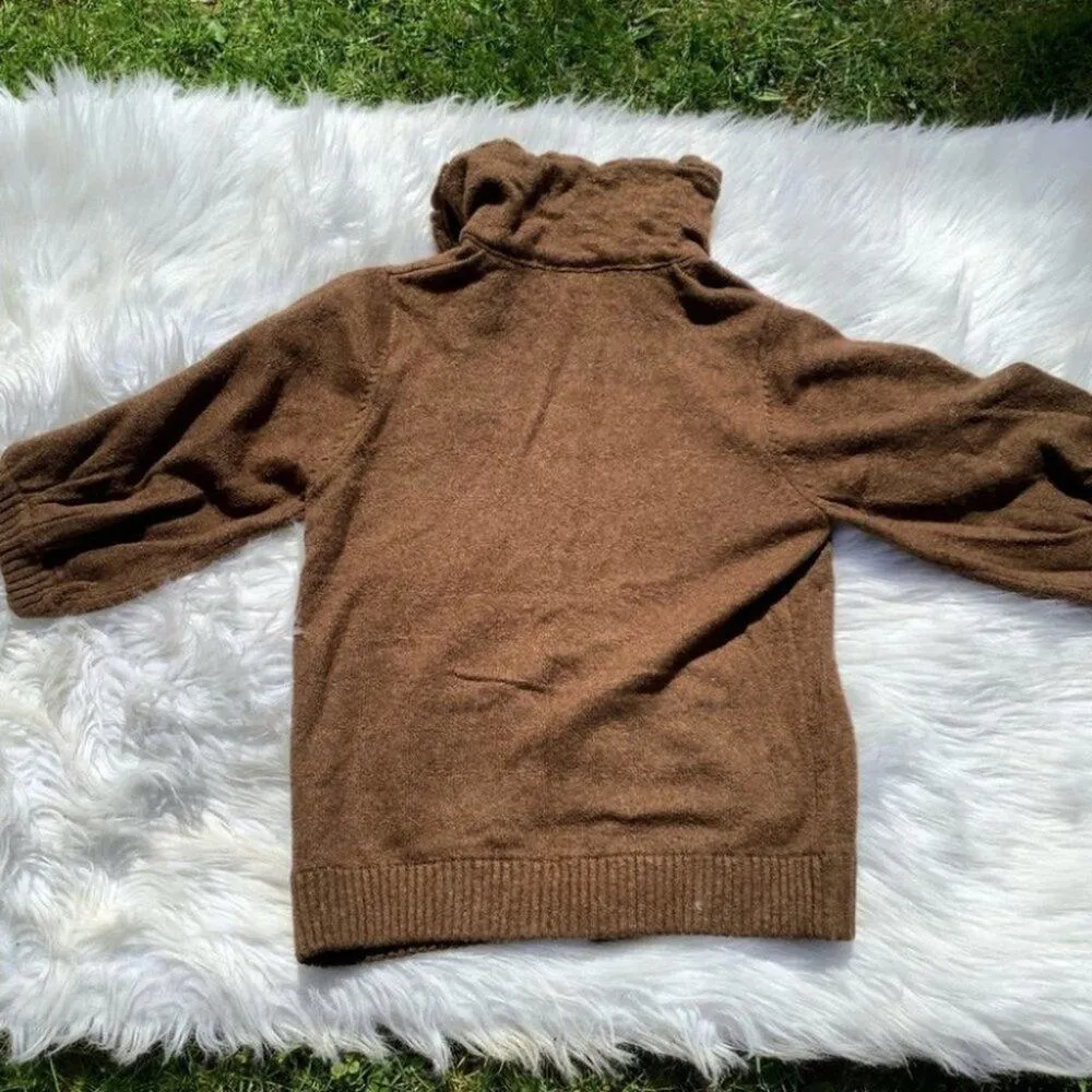 Mac & Lac Brown Big Button Sweater Pocket Size M Retro Medium Unique Winter Fall - Image 6