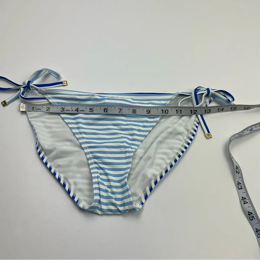 Kate Spade‎ String Bikini Bottom Ringmaster Stripe Blue White Size Medium Womens - Image 7