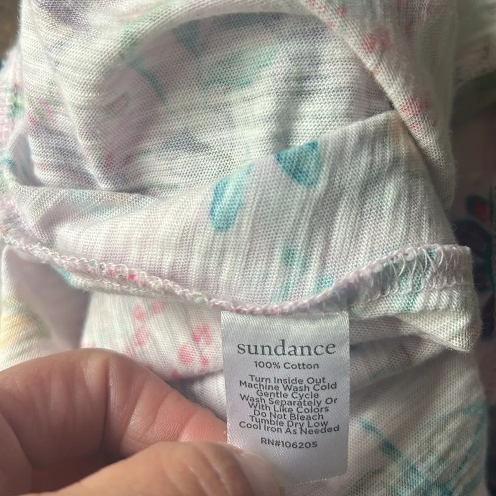 Sundance Butterly Firefly V-Neck Short Sleeve Lavender Tee Shirt Top Size XS - Image 15