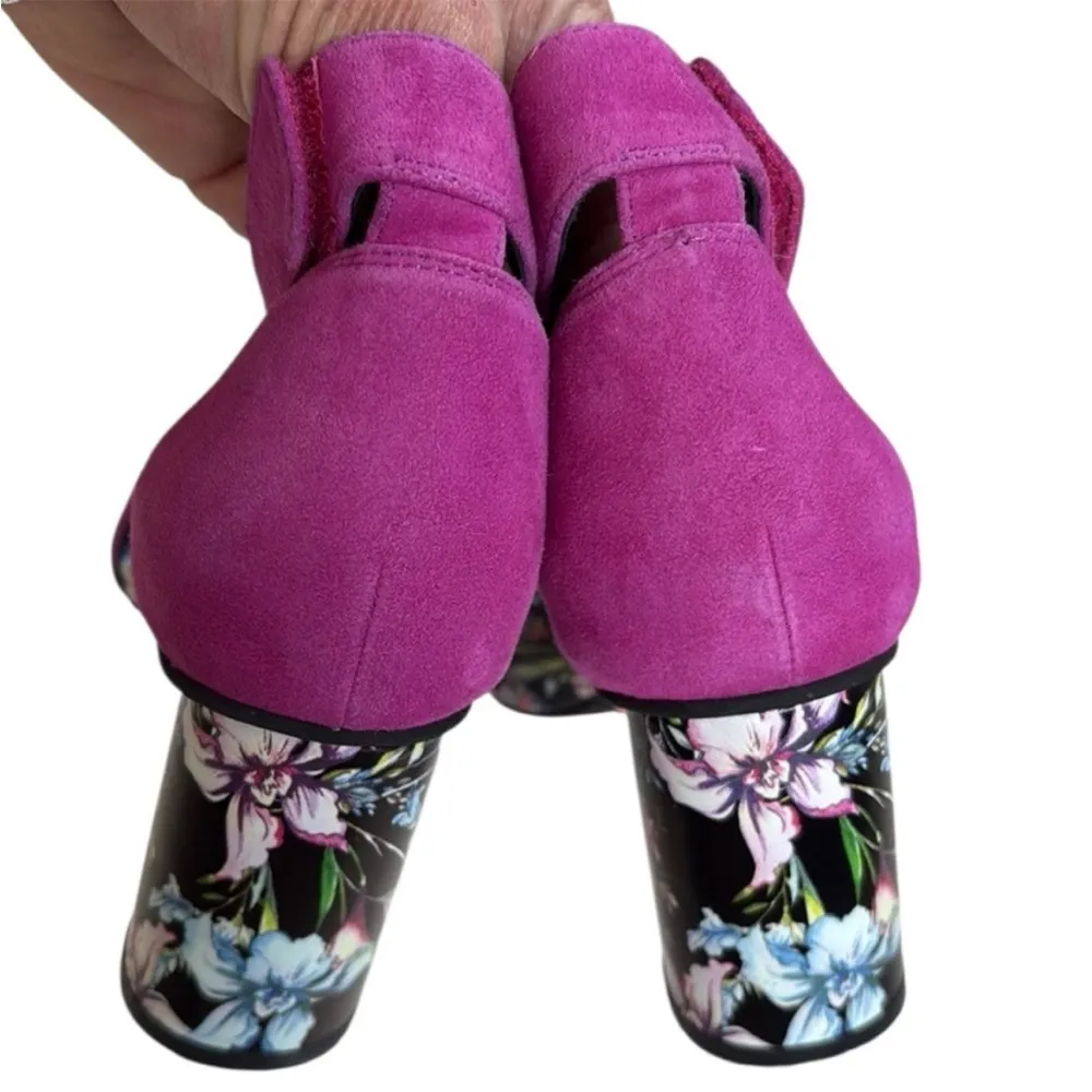 EUC Jeffrey Campbell Leather Purdy Heeled
Sandals Magenta Floral Size 8 - Image 7