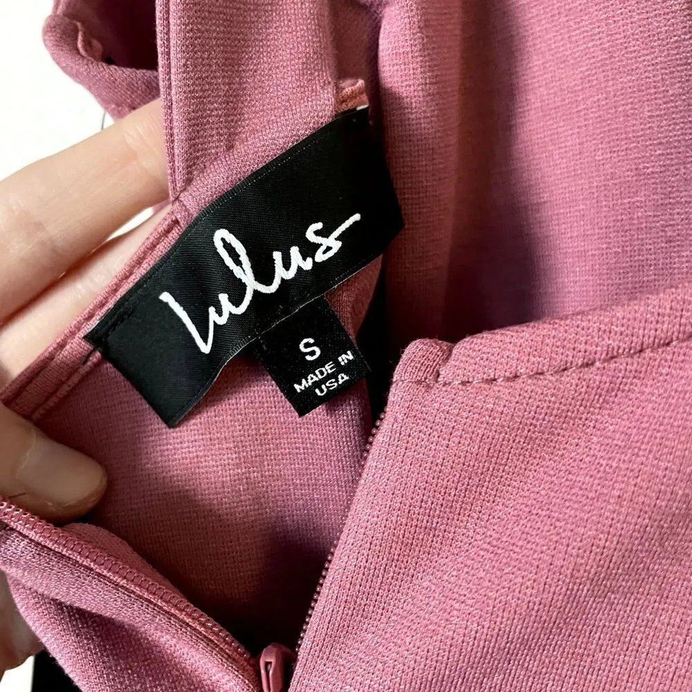 NWT Lulus pink deep vneck cocktail formal dress low back stunning short dress - Image 6
