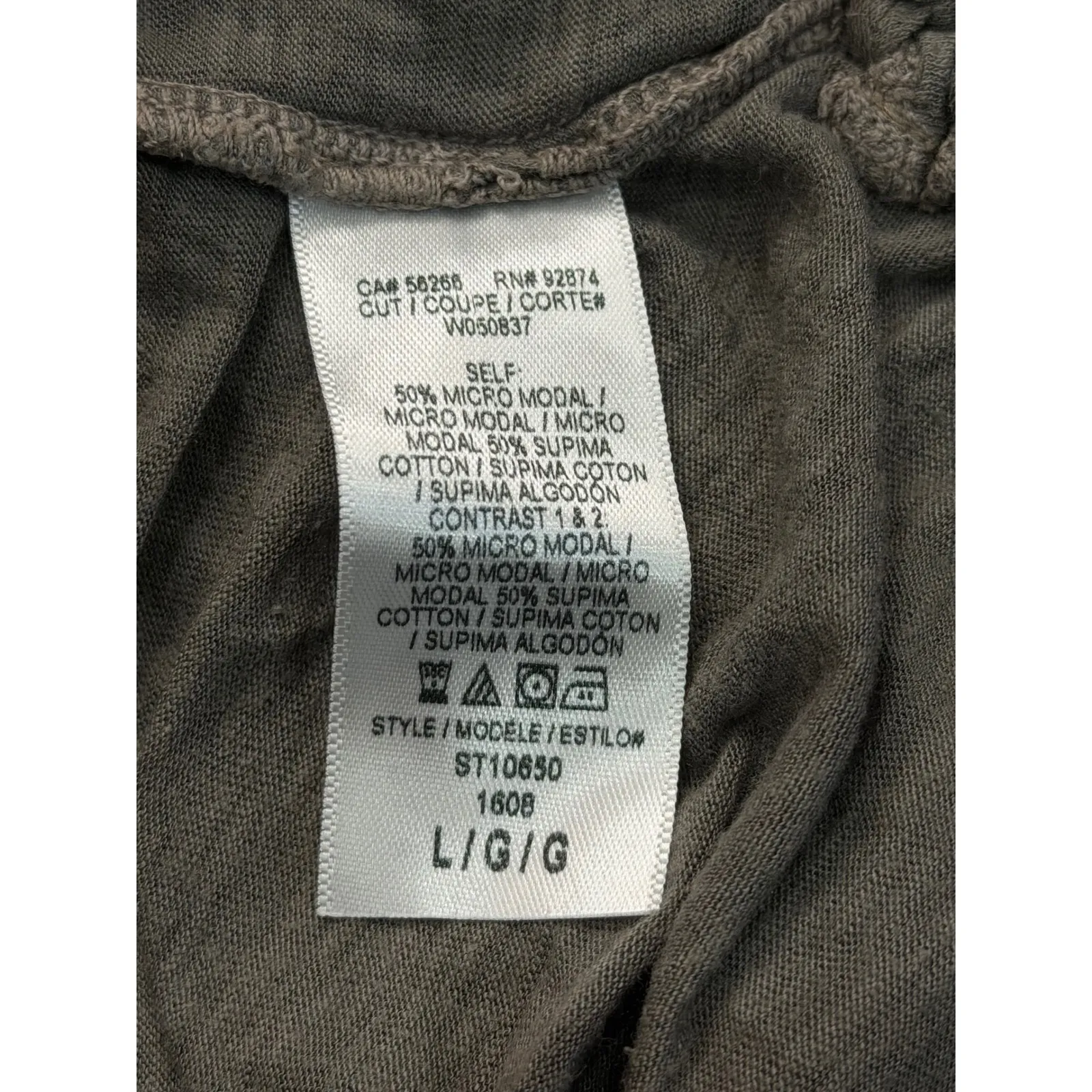 Splendid Long Sleeve Henley Tunic Top Drawstring Side Olive Green Size Large - Image 5