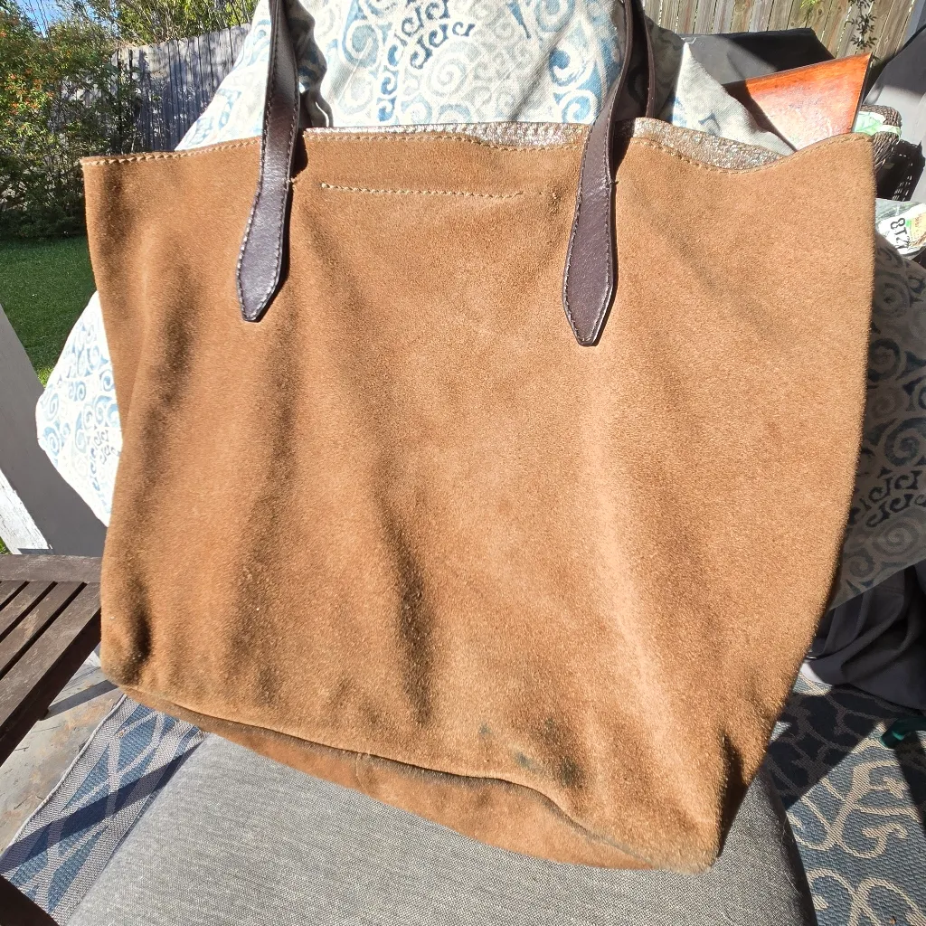 Suede Loxwood Le cabas Parisien Bag Purse Tan - Image 4