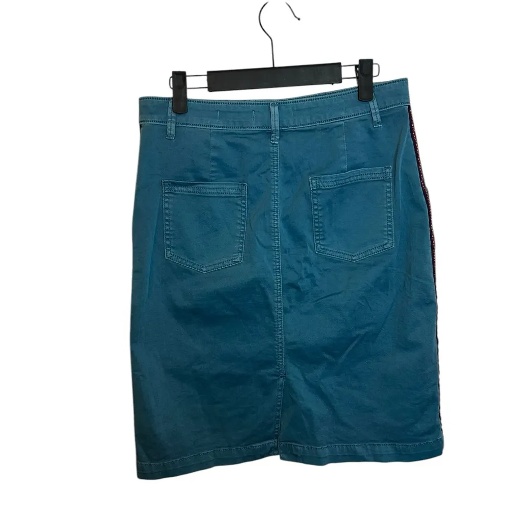 Anthropologie Pilcro And The Letterpress Teal Button Front Chino Skirt - Image 2