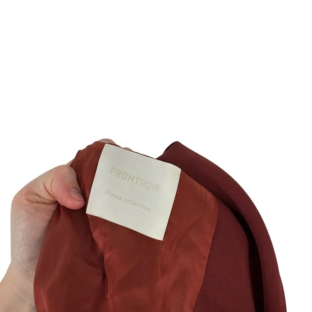 FrontRow Brick Orange Blazer Career Office Business Japan Fabric Womens Size 0 - Image 4