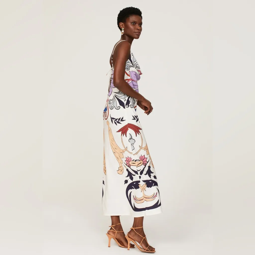 Free People CAROLINA‎ K Scrolls Slip Dress XS White - Image 3