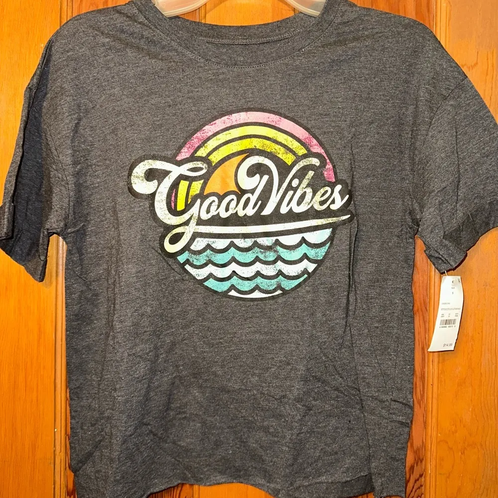 Gray 'Good Vibes' Graphic T - Image 2