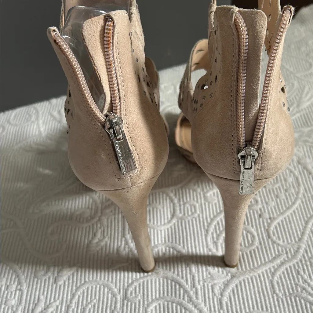 Vince Camuto Tan Cutout Heels with Rhinestones - Image 6