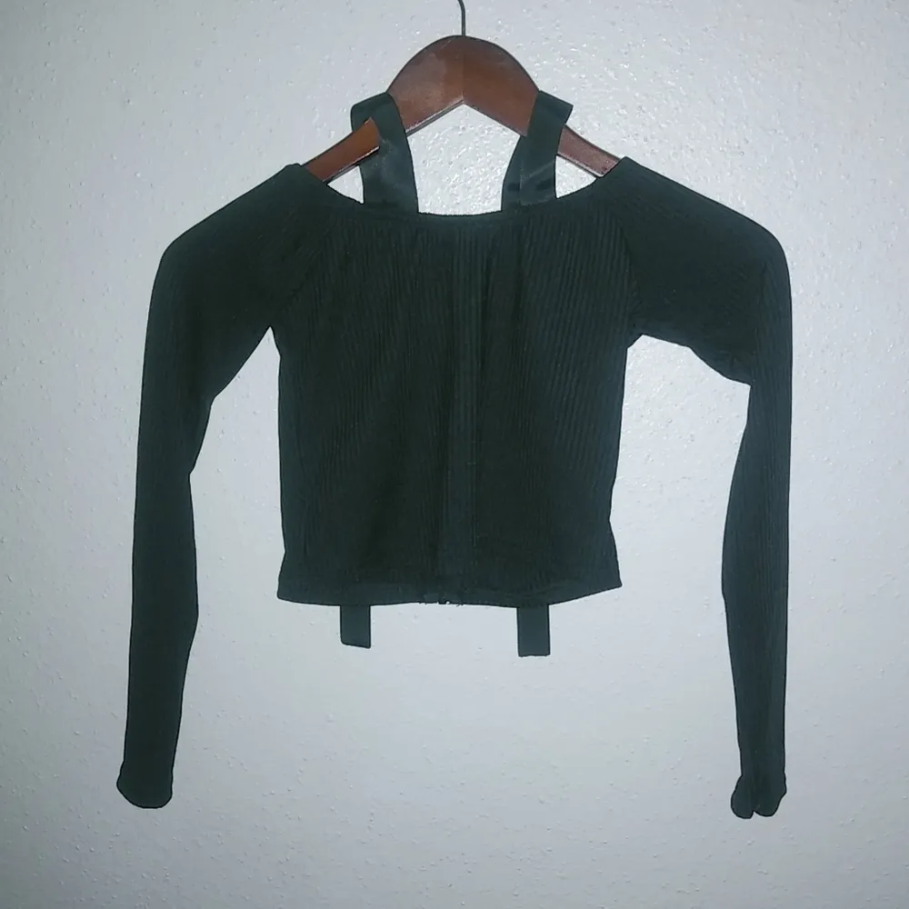 Shi Phan Yi XXS Sexy Y2K Zip Ribbed Nylon Click Belt Crop Top - Image 4