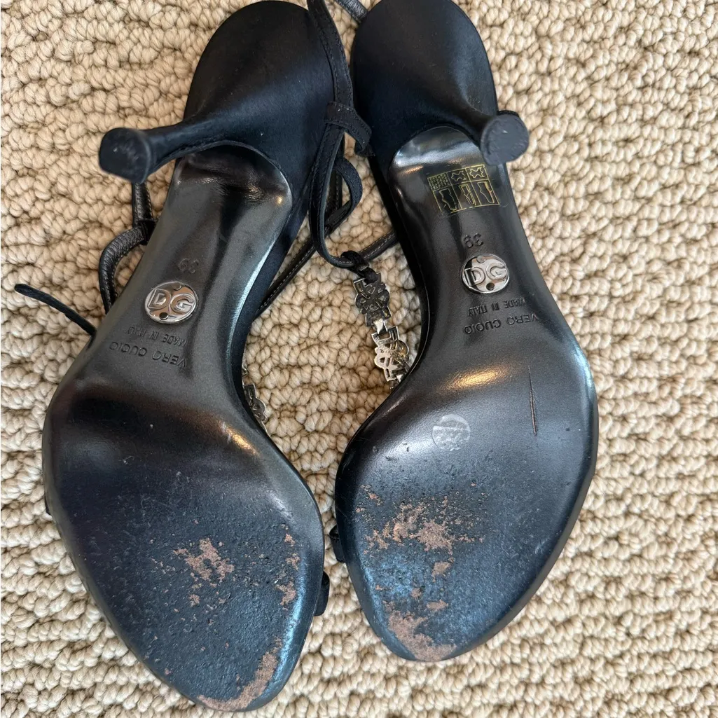 Rare Dolce & Gabbana Silver Encrusted Heels - Image 8