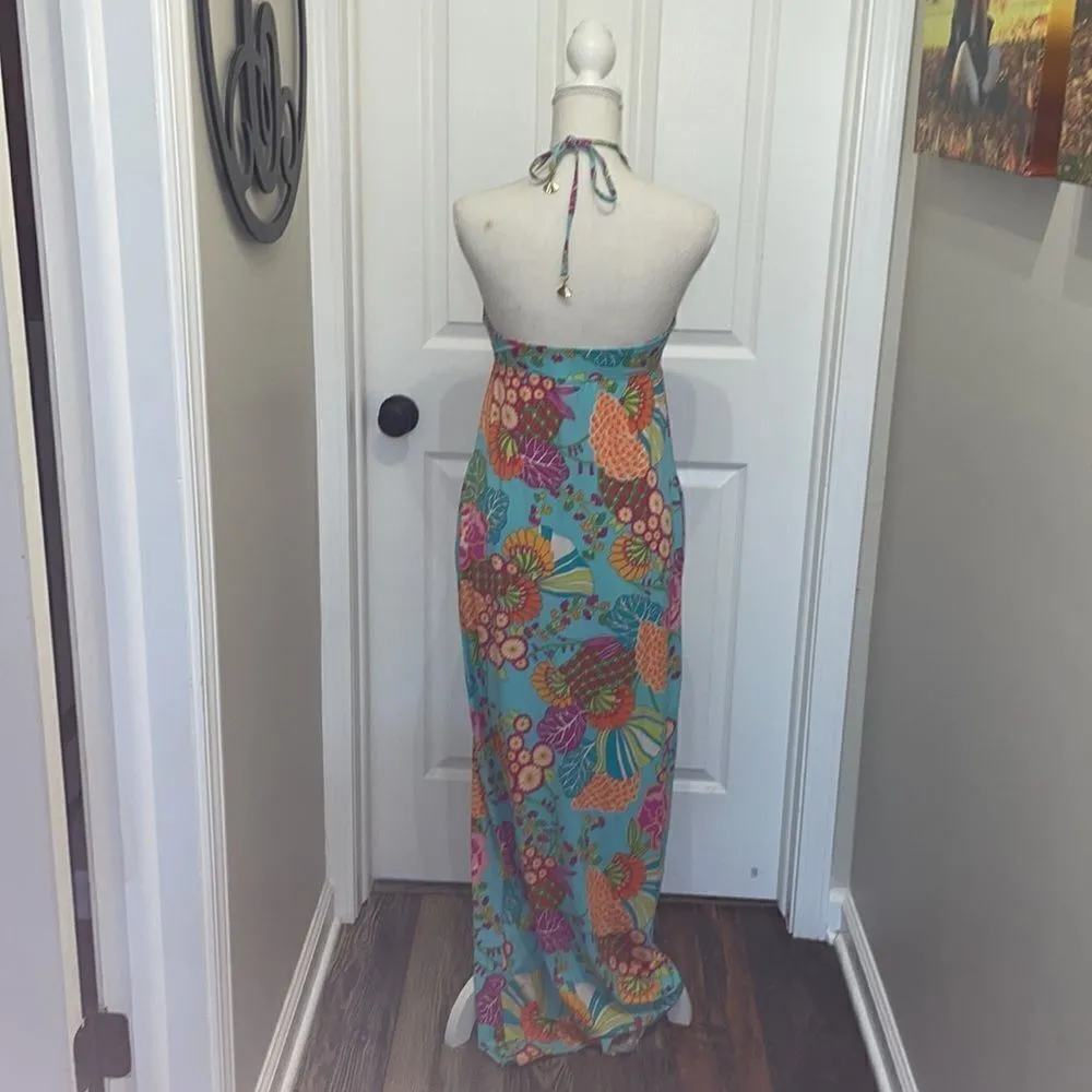 Trina Turk Revolve Tokyo Bay Maxi Halter Dress in Aqua - Image 7