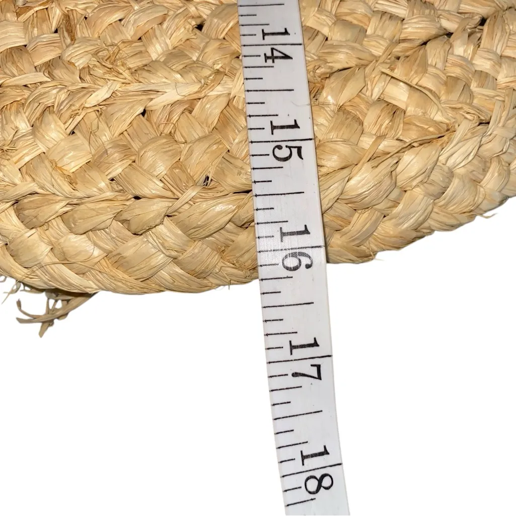 Vintage Tan Straw Hat Multicolor Band straw bow cottagecore gardening sun hat - Image 10