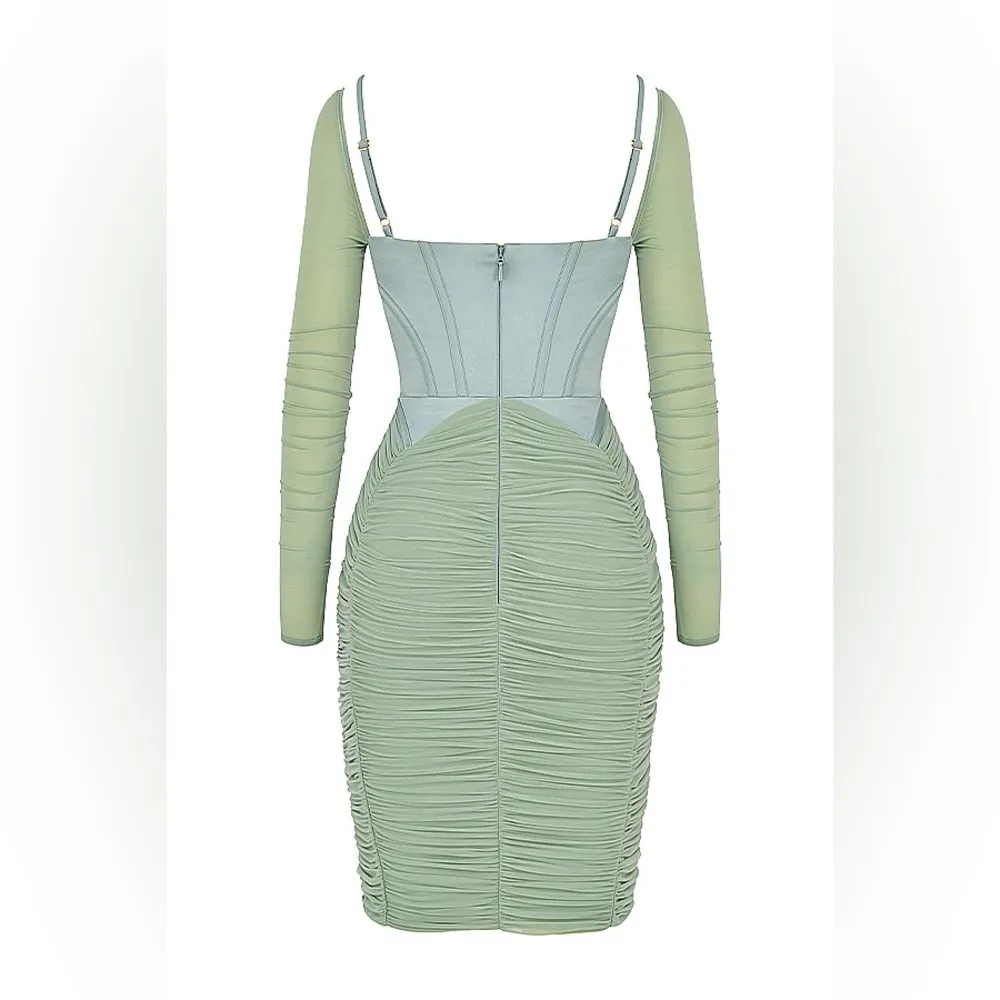 House of CB FREYJA GREEN GATHERED CORSET DRESS, Size Small,  $239 - Image 13
