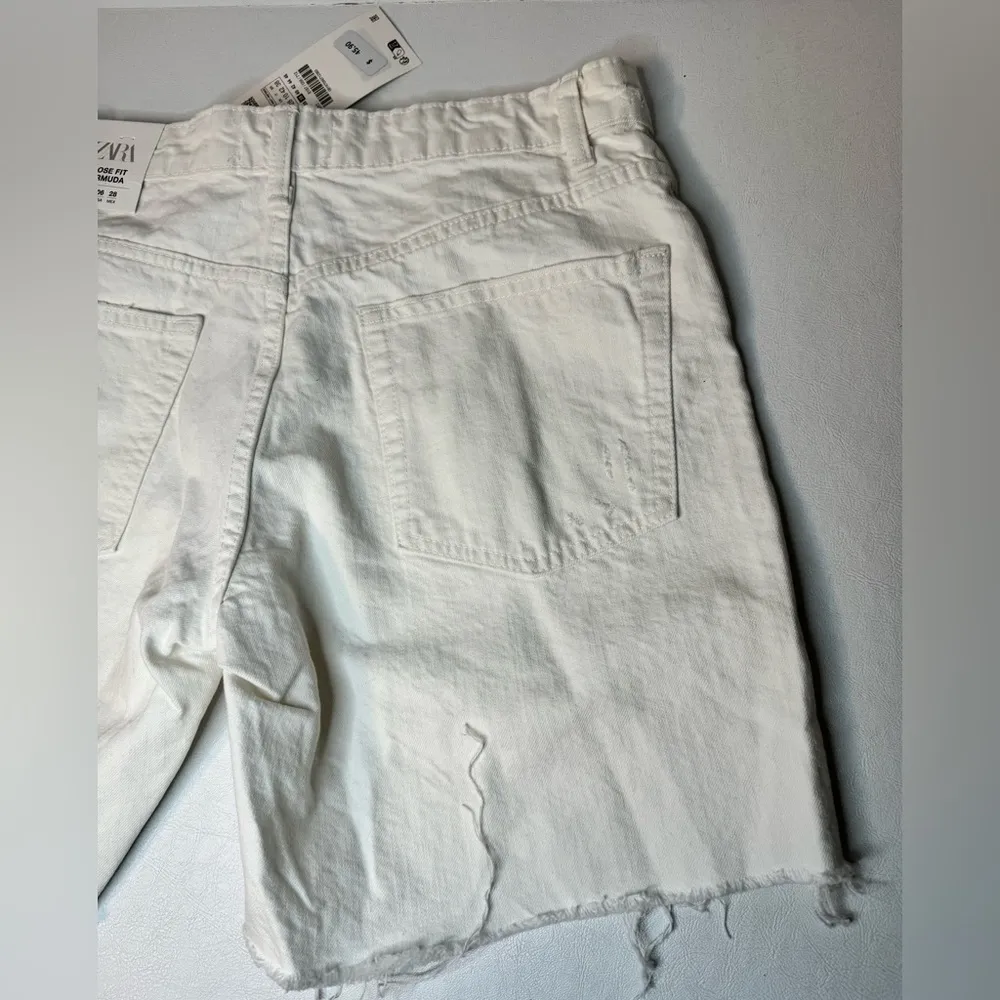Zara Loose Fit Bermuda Short White casual classic comfy style beach summer - Image 4