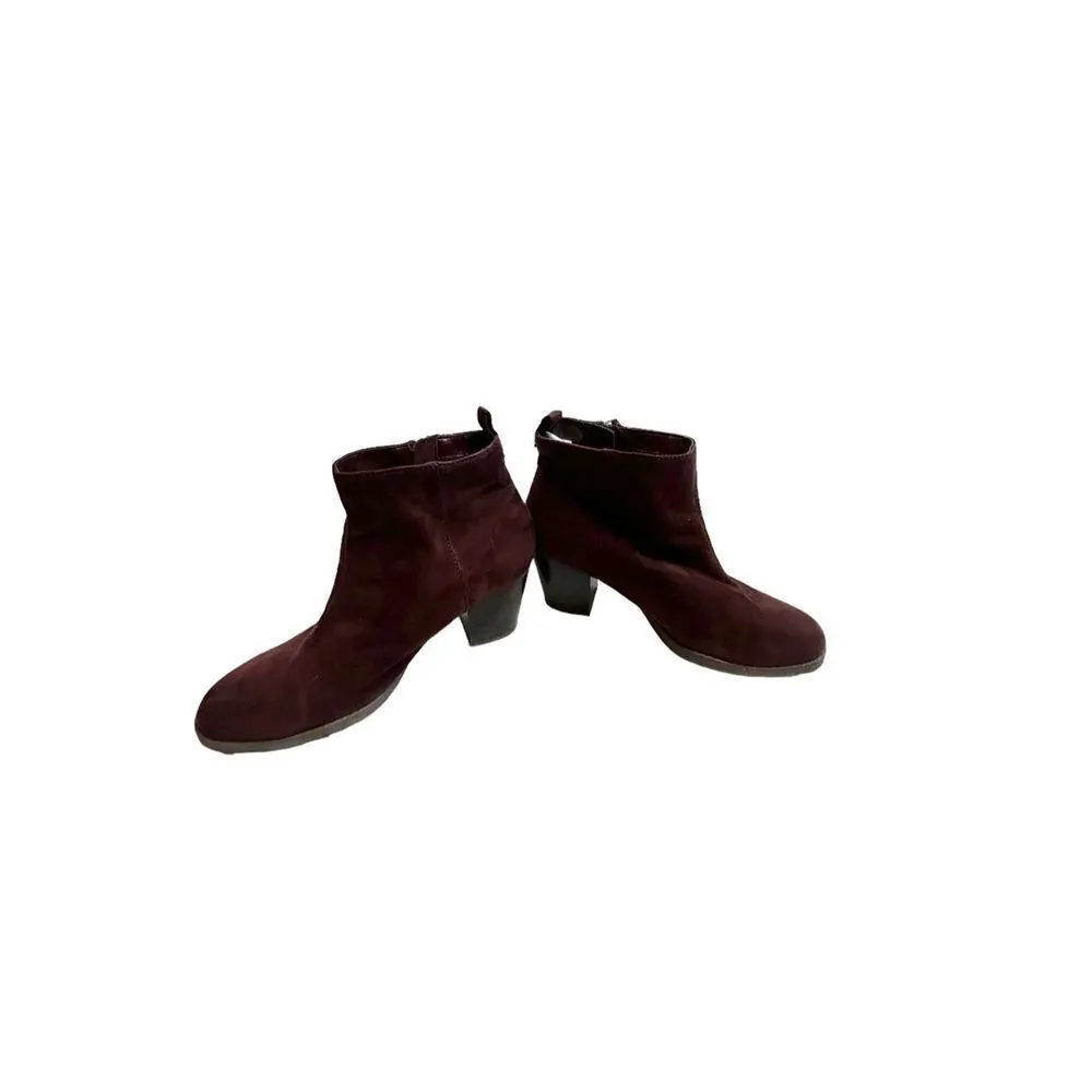 Old Navy burgundy faux leather bootie Sz 9 womens - Image 8
