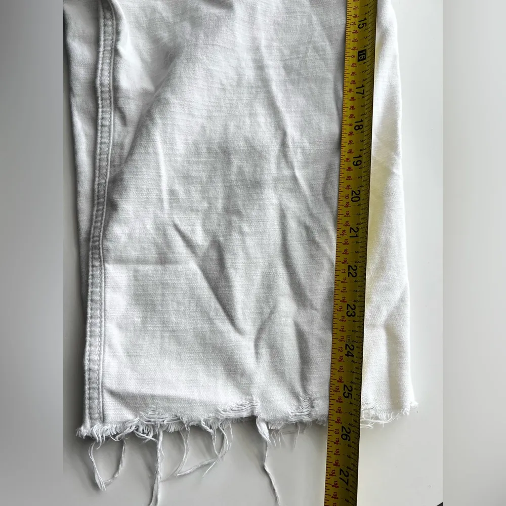 Rag & Bone Wide leg pants Super High Waist Frayed Hem Chinos Vintage White 27 - Image 6