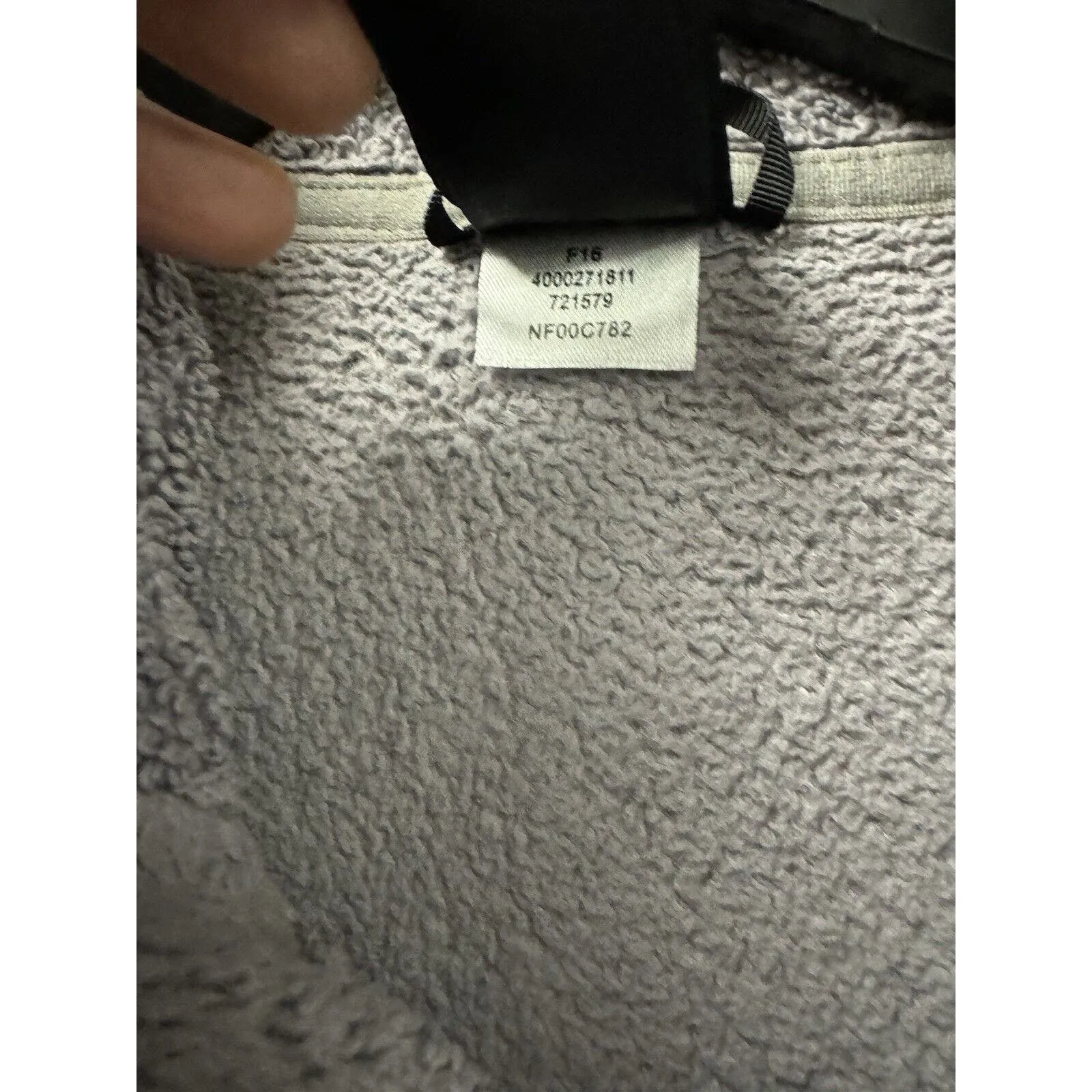 Womens The North Face Ladies‎ XL Zip Osito Fleece Jacket Silver Grey Full Fuzzy - Image 5