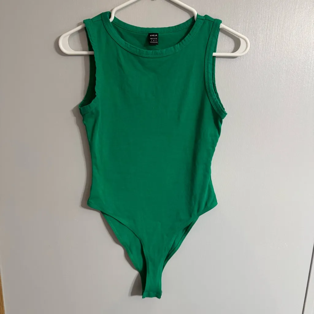 SHEIN Emerald Green Sleeveless Bodysuit Size Small - Image 7